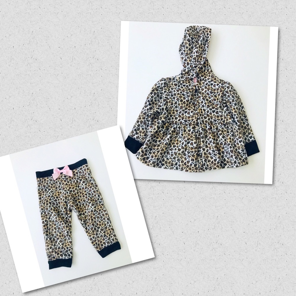 Girls cheetah print hoodie with matching pants
